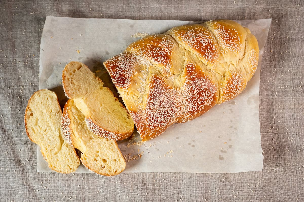 Perfectly baked Polish braided bread.