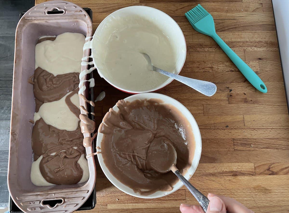 The technique to fill the pan.