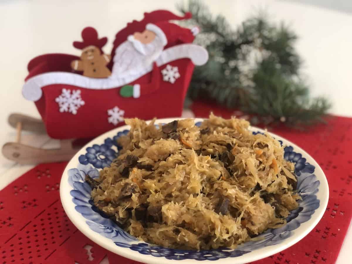 Polish Christmas sauerkraut and mushrooms.