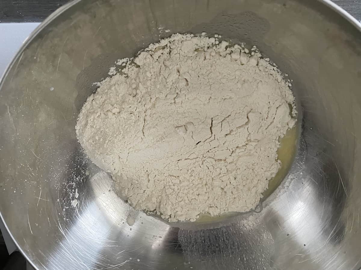 Add the flour and other ingredients.