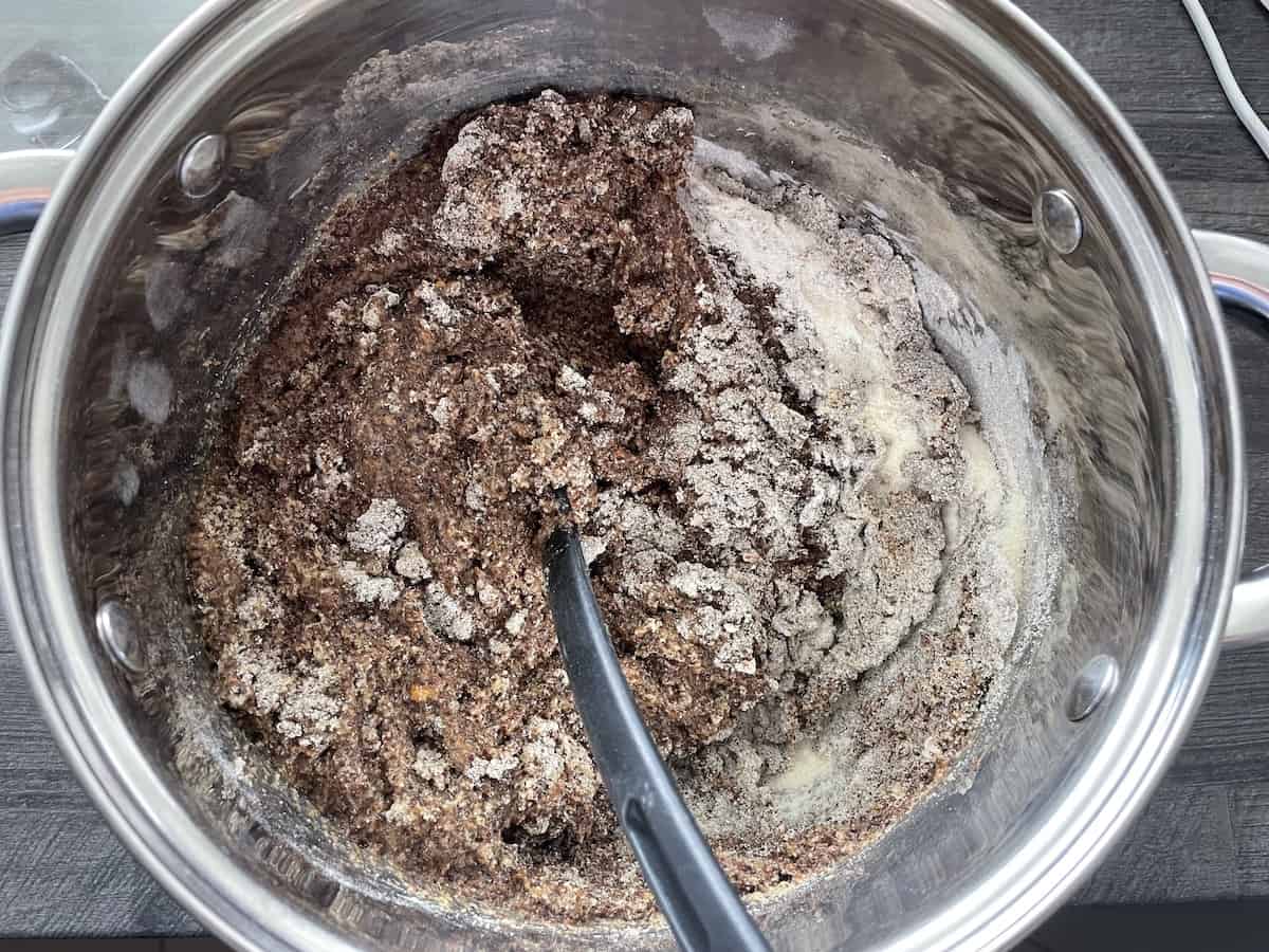 Cake mix in the bowl.