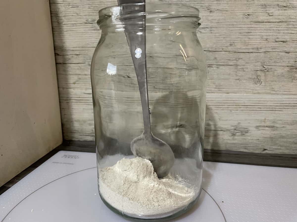 Zakwas zytni in a glass jar.