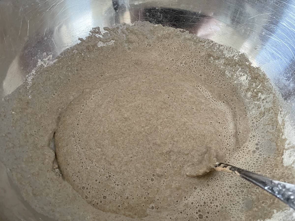 Sourdough starter in a bowl.