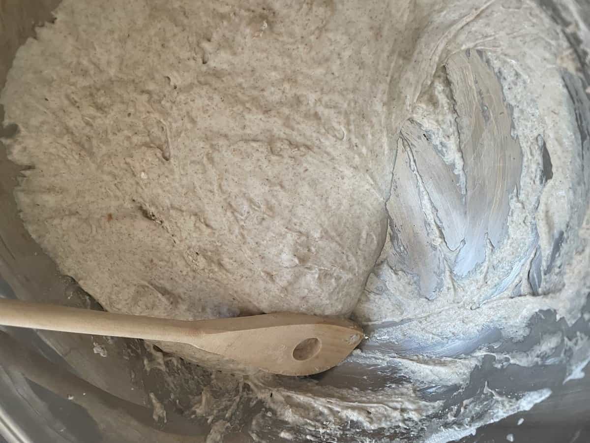 Sourdough starter bread dough.
