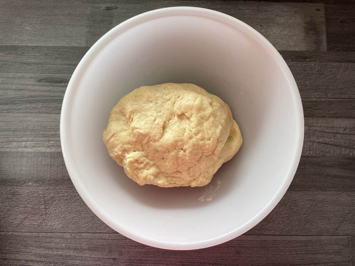 The dough should be mixed by hand.