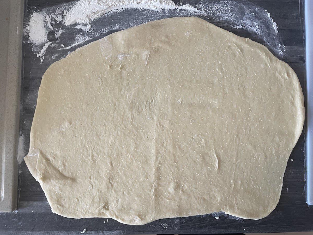 Roll the apple cinnamon babka dough