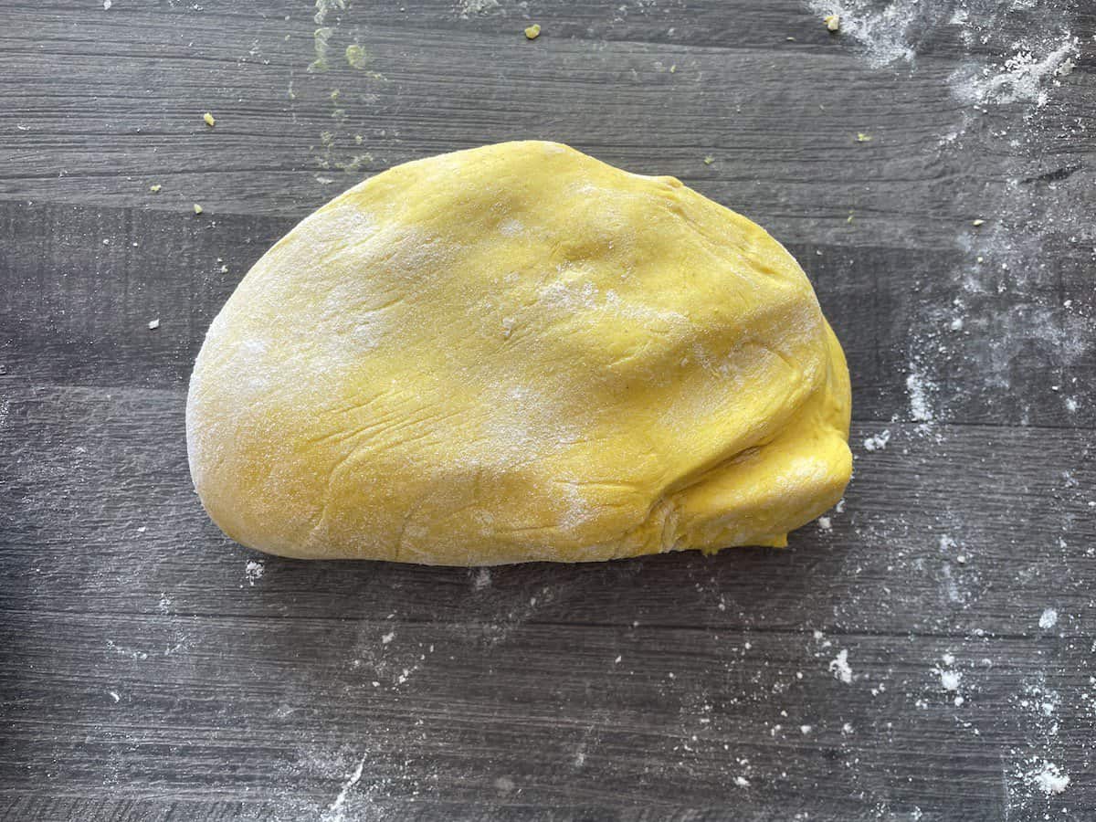 The pumpkin pierogi dough