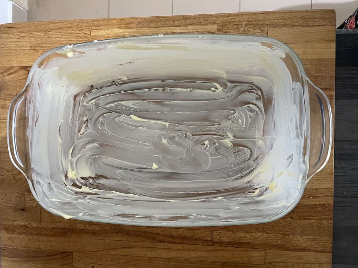 Butter the heat resistant pan