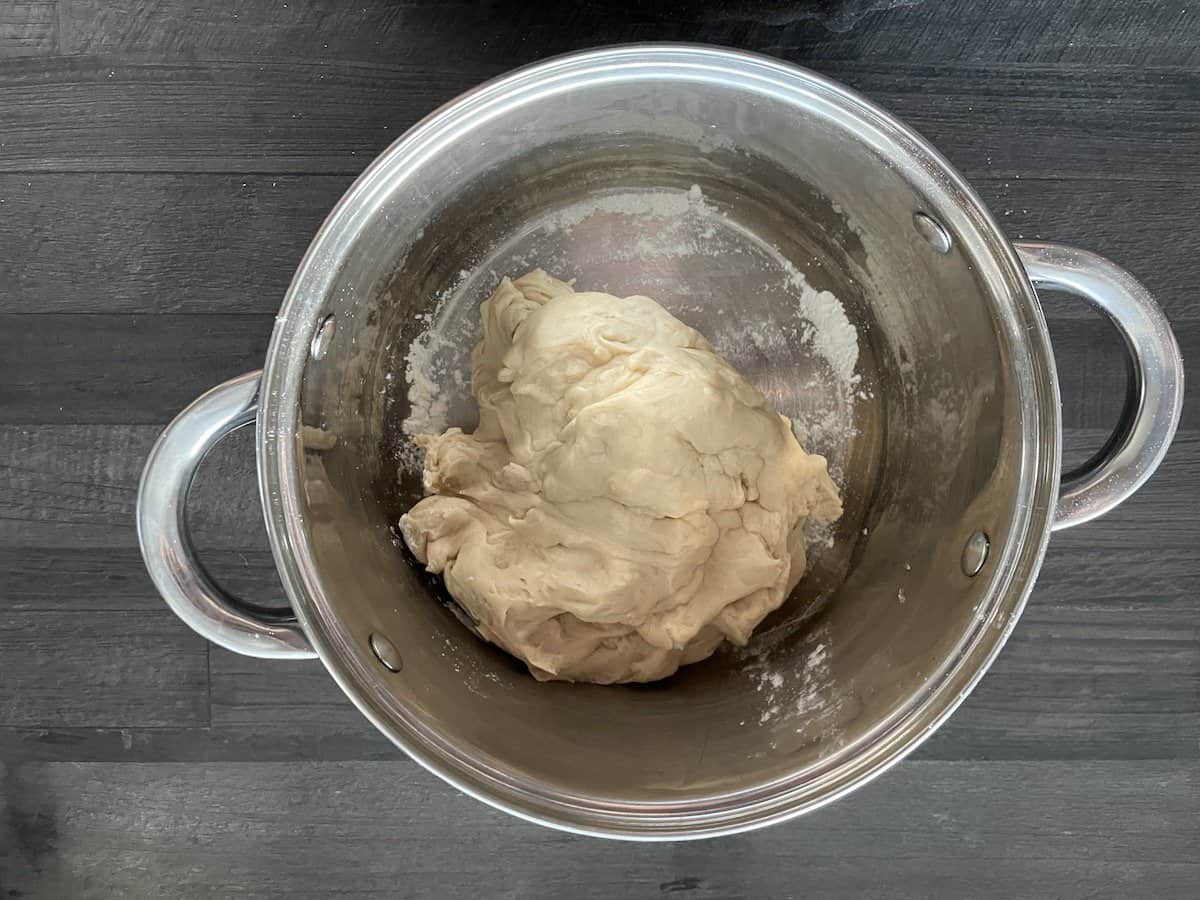 Knead the dough for the Polish Vienna roll