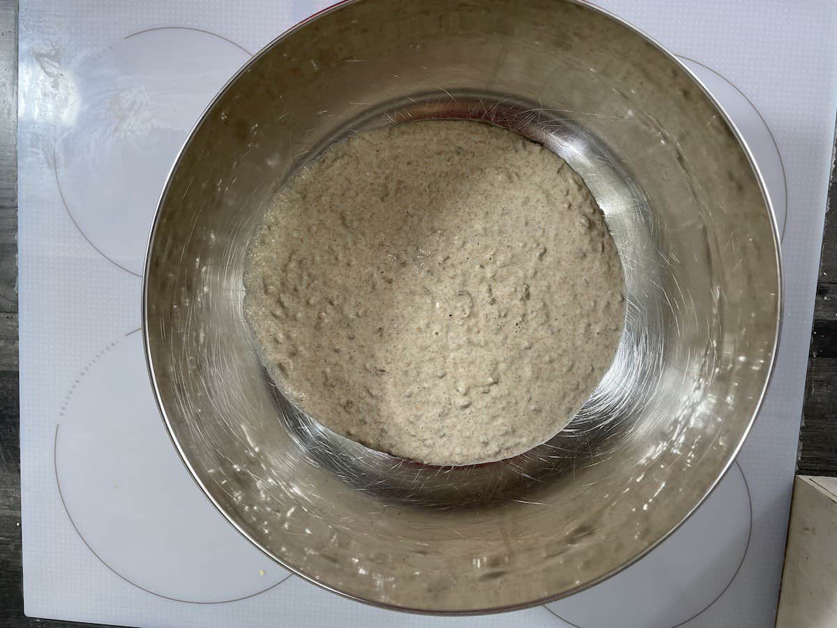 Place the dough in a bowl and cover it.