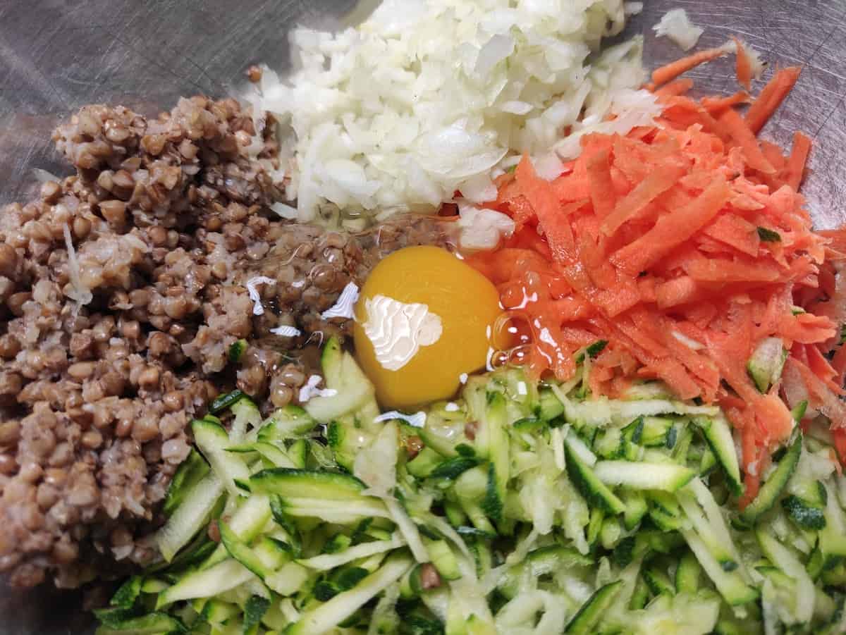 Ingredients for the Placki Z Kaszy Gryczanej.