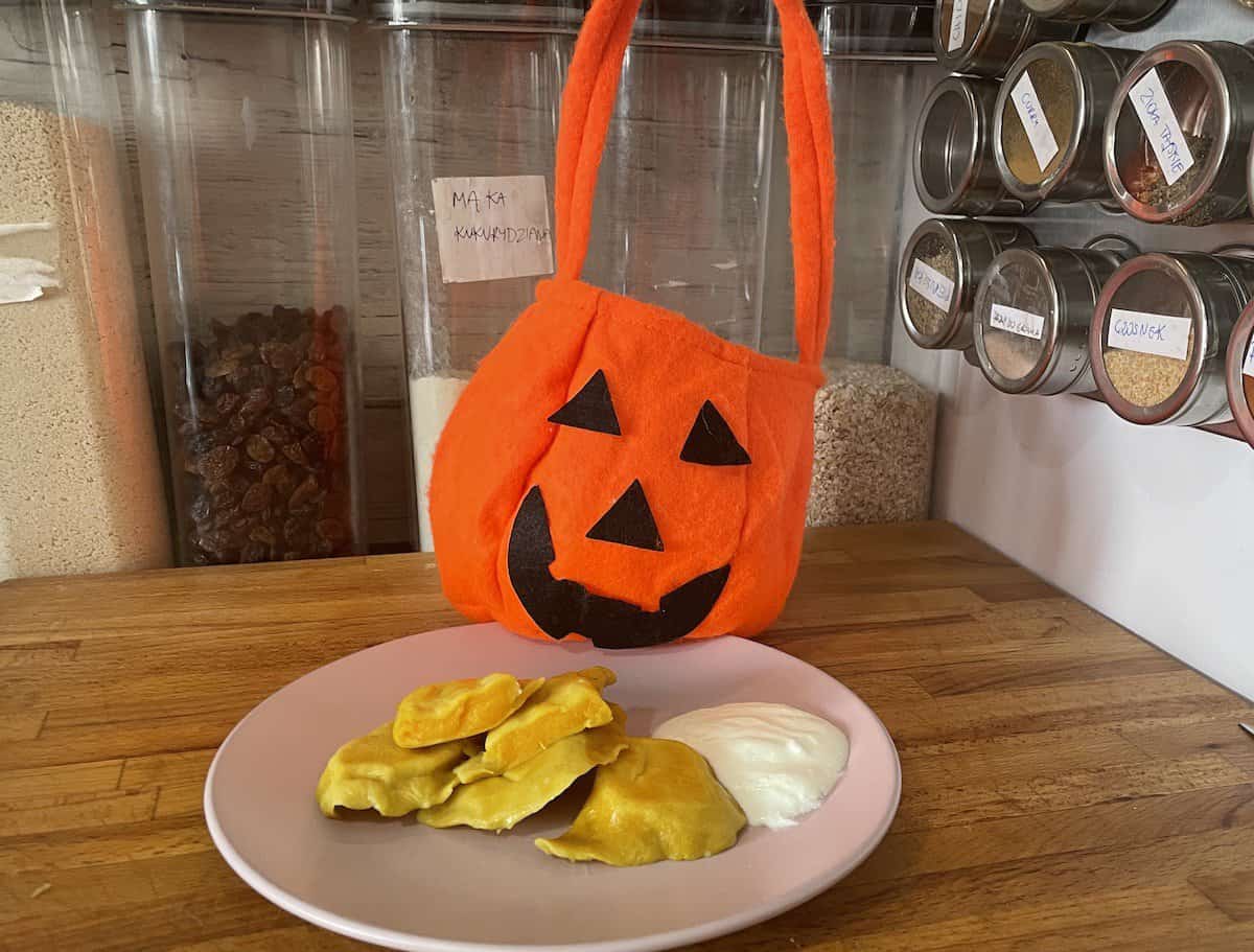 Perfectly cooked pumpkin pierogi