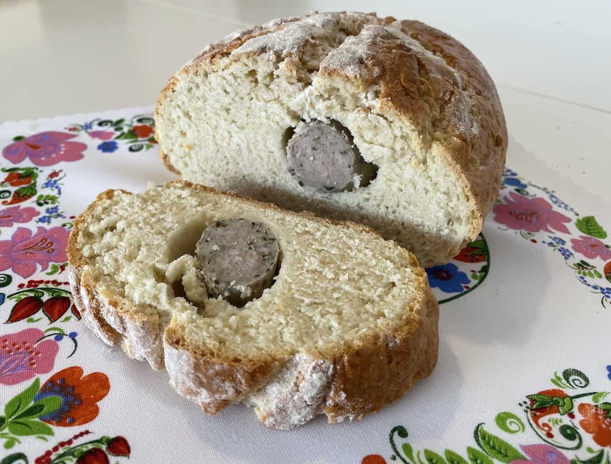 Murzin or Szołdra (Polish Easter Bread Stuffed With Sausage).