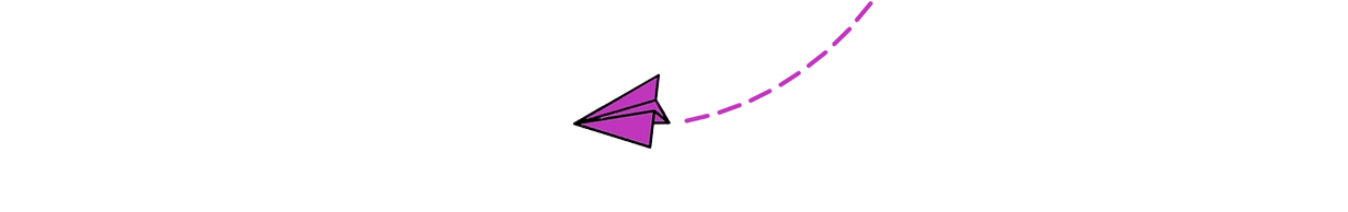 Image graphic of dotted line with paper plane arrow at end.