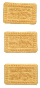 Homemade Malted Milk Ice Cream – Creamy, Crunchy, And Delicious image 1 rotated three matled milk biscuits on white background top view Frosted Fusions