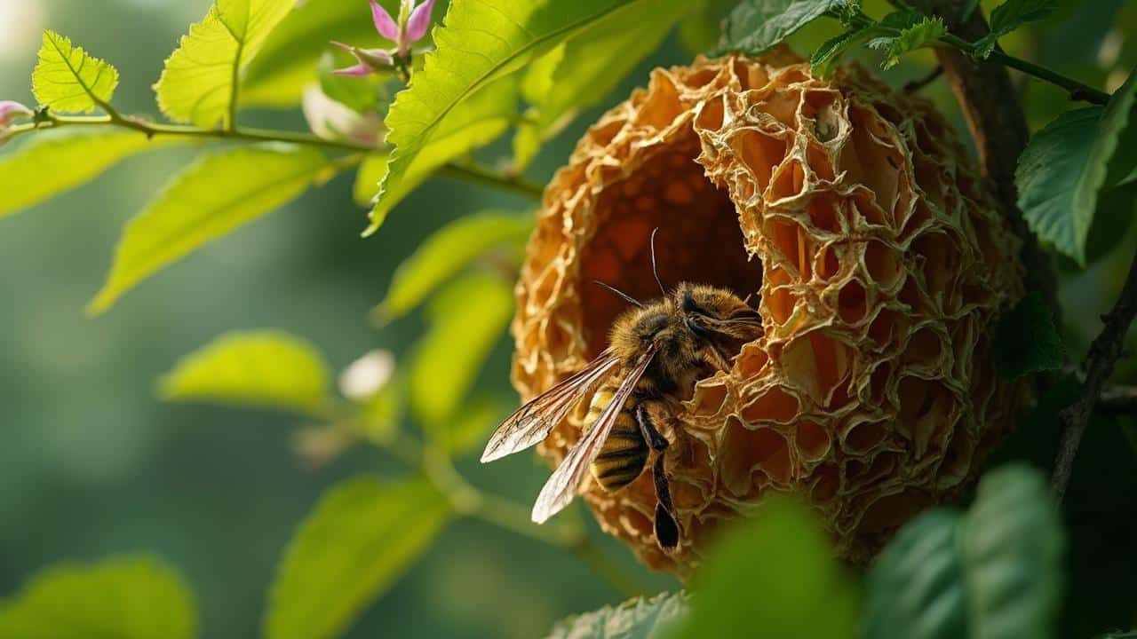 abeille sur fleur d ete 9921 - est-ce que les frelons reviennent dans leur nid