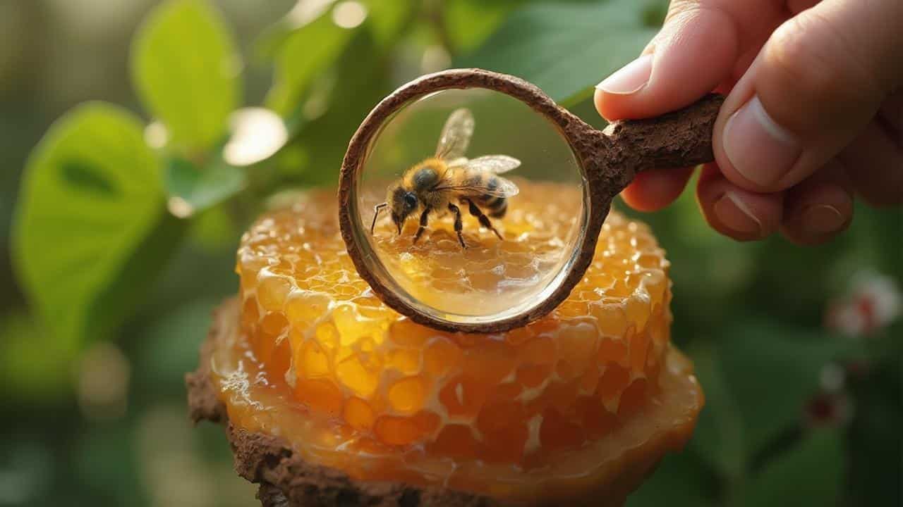 miel et abeille dans la nature 5019 - abeille qui fait du sur place