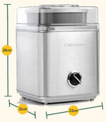 Cuisinart ICE-30BC Ice Cream Maker - A Detailed Review image 3 side view of ice-30bc ice cream maker with dimensions frosted fusions