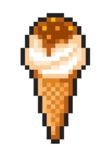 Minecraft-Inspired-Ice-Cream-Recipes-–-Scoops-From-The-Blocky-World-Image-13-Minecraft-Ice-Cream-scoop-in-a-waffle-cone-Frosted-Fusions