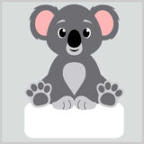 Geburtstafel-Koalabär-rosa Ohren - Kopie