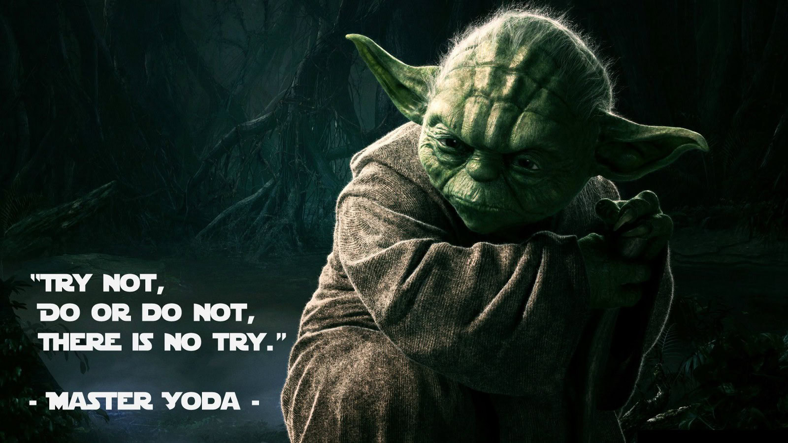 Try not, do or do not, there is no try - Master yoda