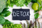 Revitalise And Refresh The Ultimate Detox Green Smoothie image 4 green smoothie amongst lots of green vegetables frosted fusions
