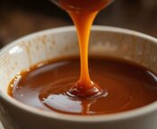 Sugar-and-Spice-and-All-Things-ICE-image-1-salted-caramel-sauce-being-poured-into-a-bowl-for-autumn-desserts-Frosted-Fusions