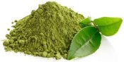 Homemade-Matcha-Ice-Cream-Recipe-–-A-Taste-Of-Japan-image-2-pile-of-matcha-pwder-next-to-tea-leaves-white-background-Frosted-Fusions