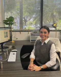 Florida last will and testament attorney consultation at her desk in office