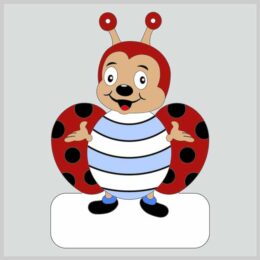 Geburtstafel-Marienk&auml;fer-Junge zum selber Bemalen