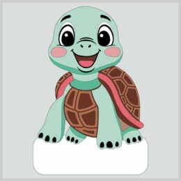 Geburtstafel Schildkr&ouml;te zum selber Bemalen