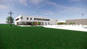 Architectural rendering northeast perspective.