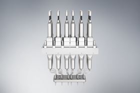 Viscotec develops hygienic square dispenser Viscotec’s square dispensers can be joined to each other in a space saving way and have a modular design.