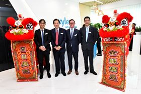 At the opening of Xylems expanded regional headquarters in Singapore (left to right) Lim Tse Yong, director, Capital Goods, Singapore Economic Development Board (EDB); Peter Ng Joo Hee, chief executive, PUB; Patrick Decker, president and CEO, Xylem Inc; and Prof Reginald Tan, executive director, Science Engineering Research Council, A*STAR. Photo courtesy of Xylem Inc.
