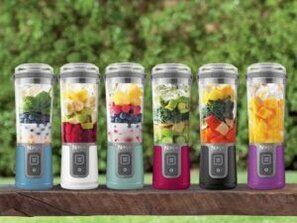 The-Ninja-Blast-Portable-Blender-A-Detailed-Review-Image-6-six-ninja-blasts-lined-up-all-different-colours-frosted-fusions