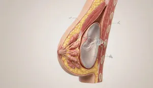 anatomical render silicone implant leak pathway