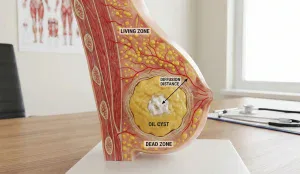 anatomical breast model fat graft living zone vs oil cyst