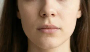 shorter philtrum and fuller upper lip after subnasal lip lift