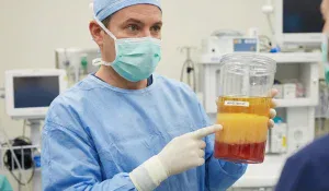 surgeon explaining harvested fat layers