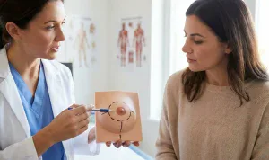 surgeon explaining lollipop lift technique consultation