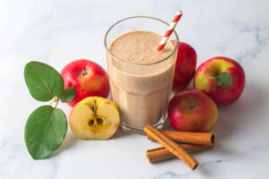 Quick-Easy-And-Deliciously-Healthy-Breakfast-Smoothie-Recipes-image-2-apple-and-cinnamon-smmothies-with-fresh-apples-and-fresh-sticks-of-cinnamon-Frosted-Fusions
