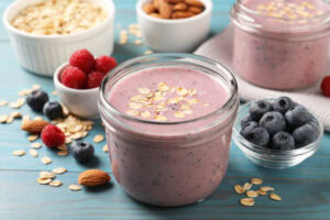 Quick-Easy-And-Deliciously-Healthy-Breakfast-Smoothie-Recipes-image-6-berries-oats-almond-milk-smoothie-with-fresh-berries-almonds-and-oats-Frosted-Fusions