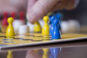 Pions sur un plateau de jeu