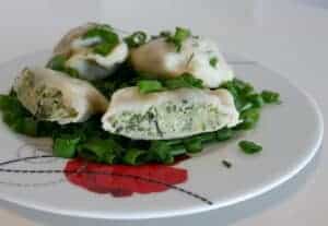 Easy Polish dumplings recipe with greens.
