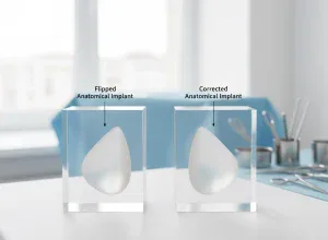 manually flip a breast implant cover