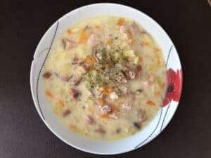 A traditional Polish soup with potatoes and sausage.