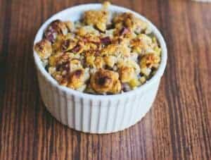 A simple crumble recipe with only three ingredients, perfect for topping cakes and cookies.