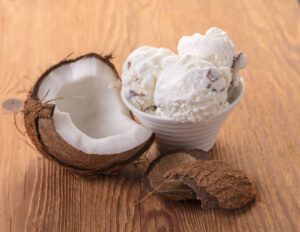 Vegan-And-Non-Dairy-Homemade-Ice-Cream-Using-Coconut-Milk-image-2-half-coconut-white-dish-filled-with-oce-cream-frosted-fusions