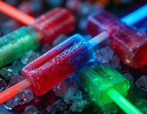 May The Fourth Be With Your Ice Cream Scoops – Join The Frozen Side image 7 close up of pile of light sabre ice lollies different colours Frosted Fusions
