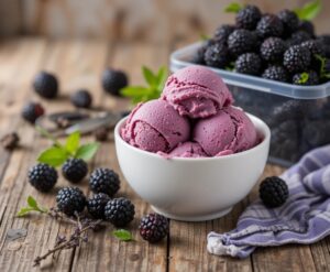 How-to-Use-2kg-of-Freshly-Picked-Blackberries-update-Sep25-image-1-bowl-of-blackberry-ice-cream-with-bucket-of-fresh-berries-Frosted-Fusions